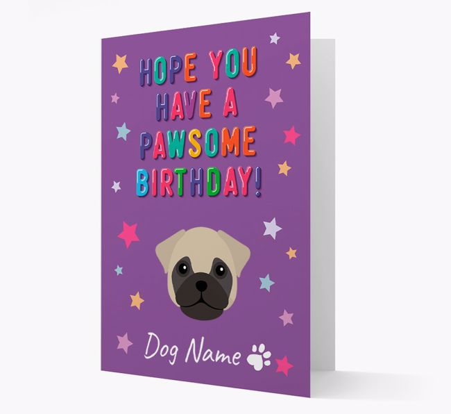 Personalised Card 'Hope You Have A Pawesome Birthday' with {breedCommonName} Icon